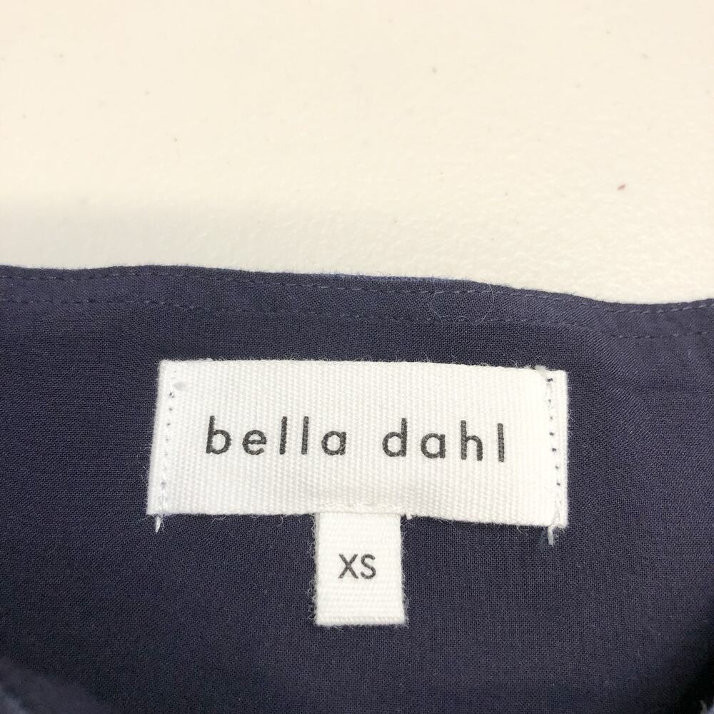 Bella Dahl Square Neck Button Front Mini Dress XS Italian Navy Linen MSRP 194$ - Picture 7 of 12